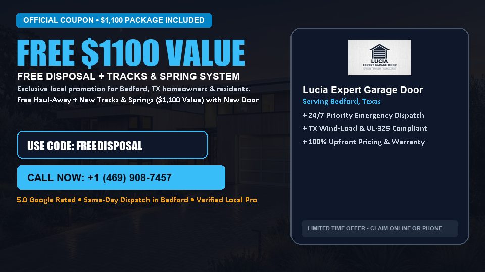 Lucia Expert Garage Door FREE Haul-Away & Heavy-Duty Tracks with New Door